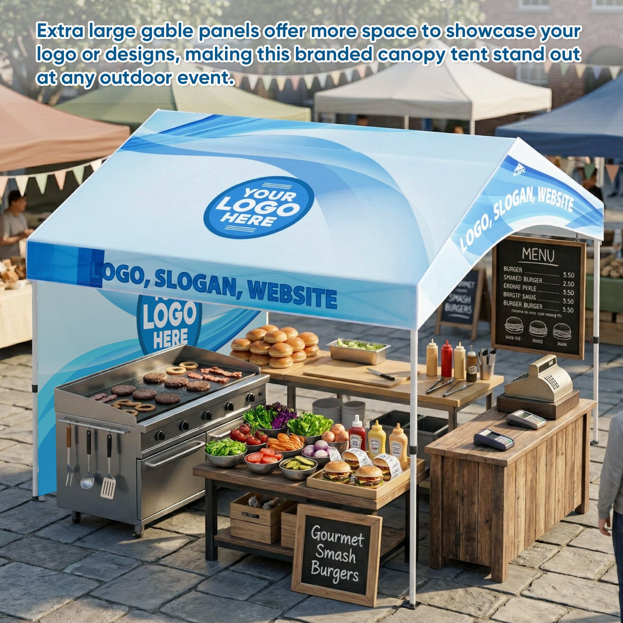 Alps Aluminum Frame Gable Roof Custom Canopy Tent 10x10 - Eagle Peak Custom Canopy Tent