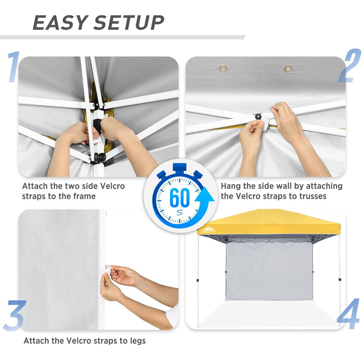 Canopy SunWall for E100 10x10 Straight Leg Pop Up Canopy, 1 Sidewall - Eagle Peak Custom Canopy Tent