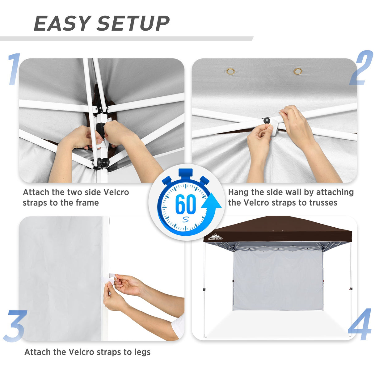 Canopy SunWall for E100 10x10 Straight Leg Pop Up Canopy, 1 Sidewall - Eagle Peak Custom Canopy Tent