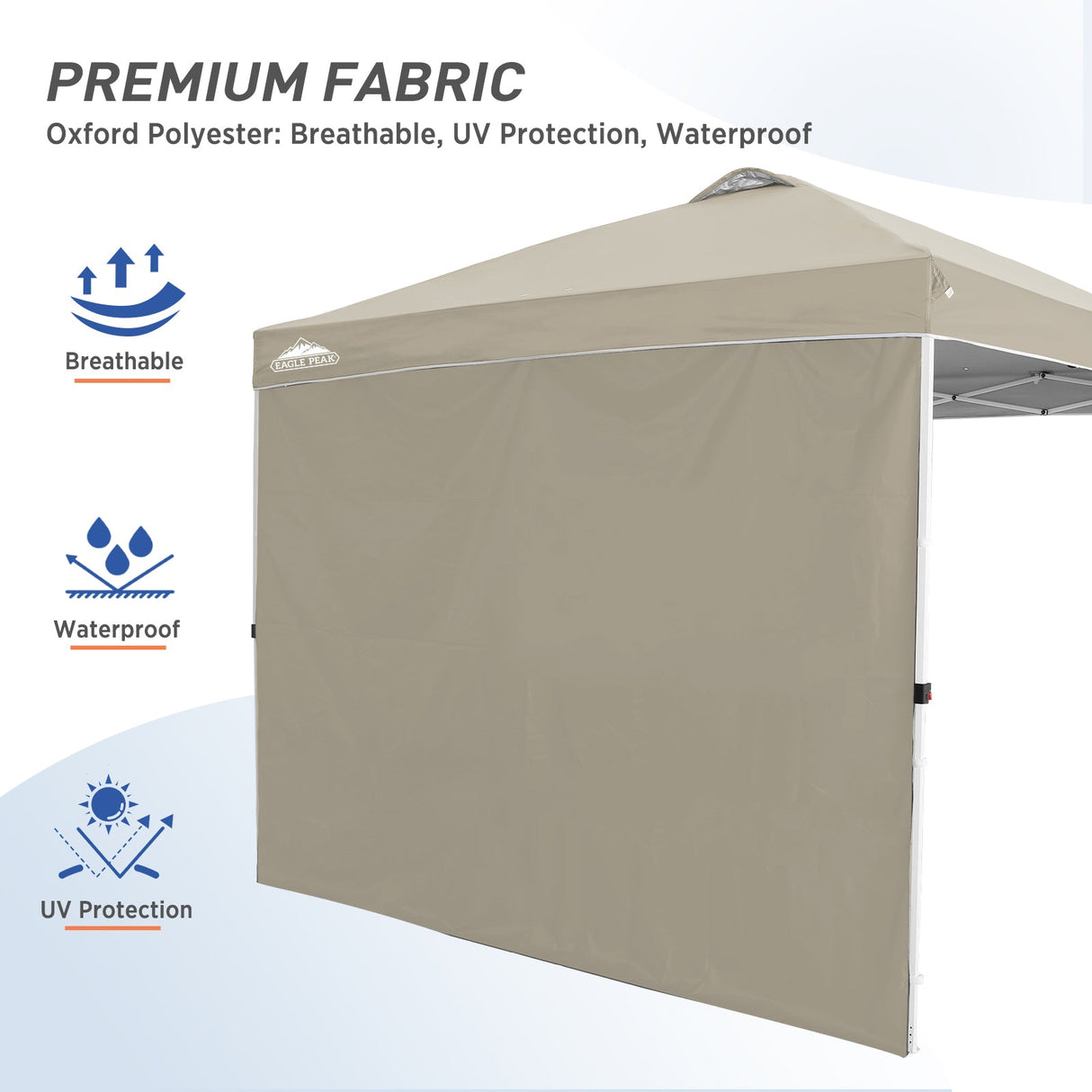 Canopy SunWall for E100 10x10 Straight Leg Pop Up Canopy, 1 Sidewall - Eagle Peak Custom Canopy Tent