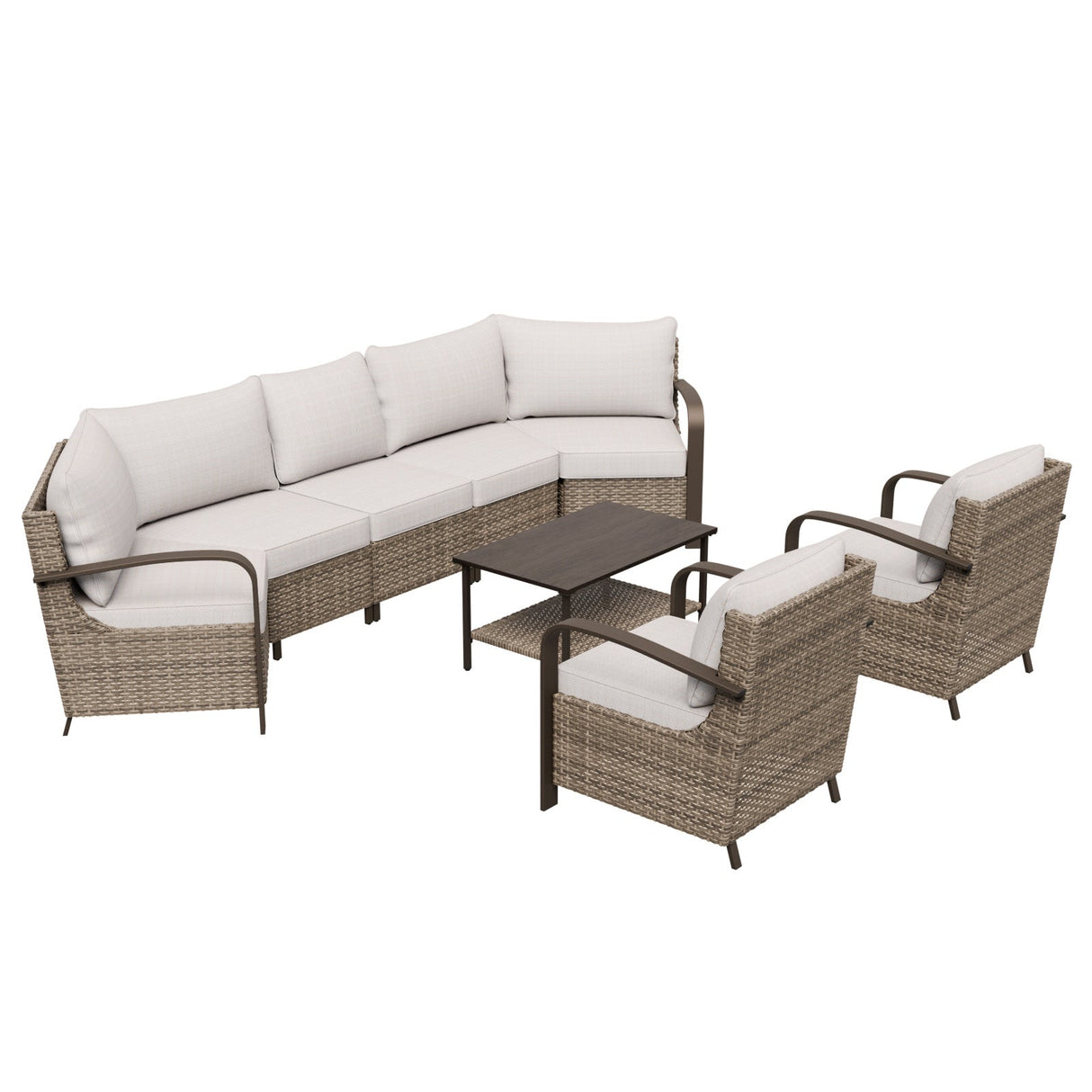 Coastal Vista Outdoor Patio Furniture Set w/Chairs, Seats 7 - Eagle Peak Custom Canopy Tent