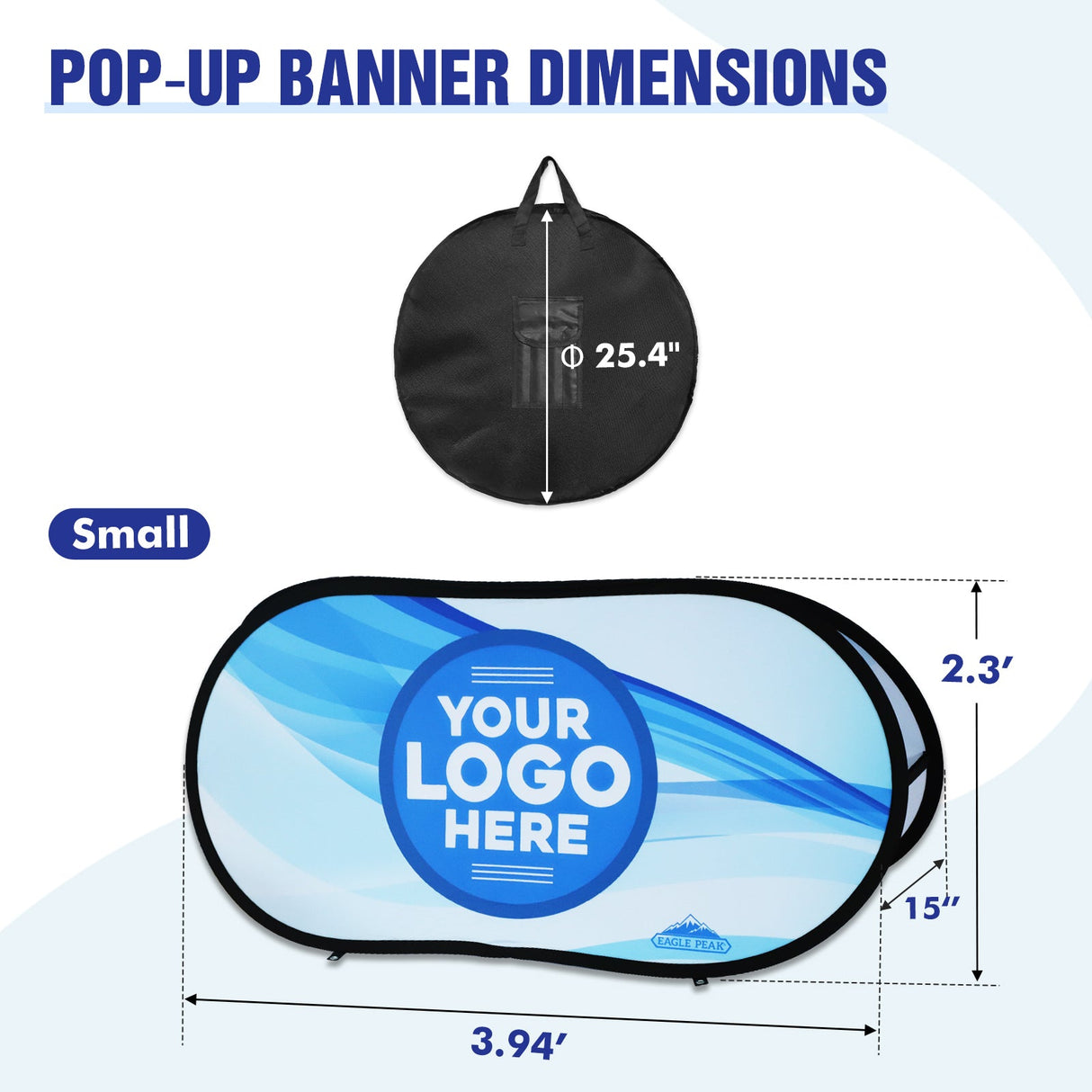 Custom A Frame Pop Up Banner Display, Vertical/Triangle/Oval/Circle/Horizontal - Eagle Peak Custom Canopy Tent
