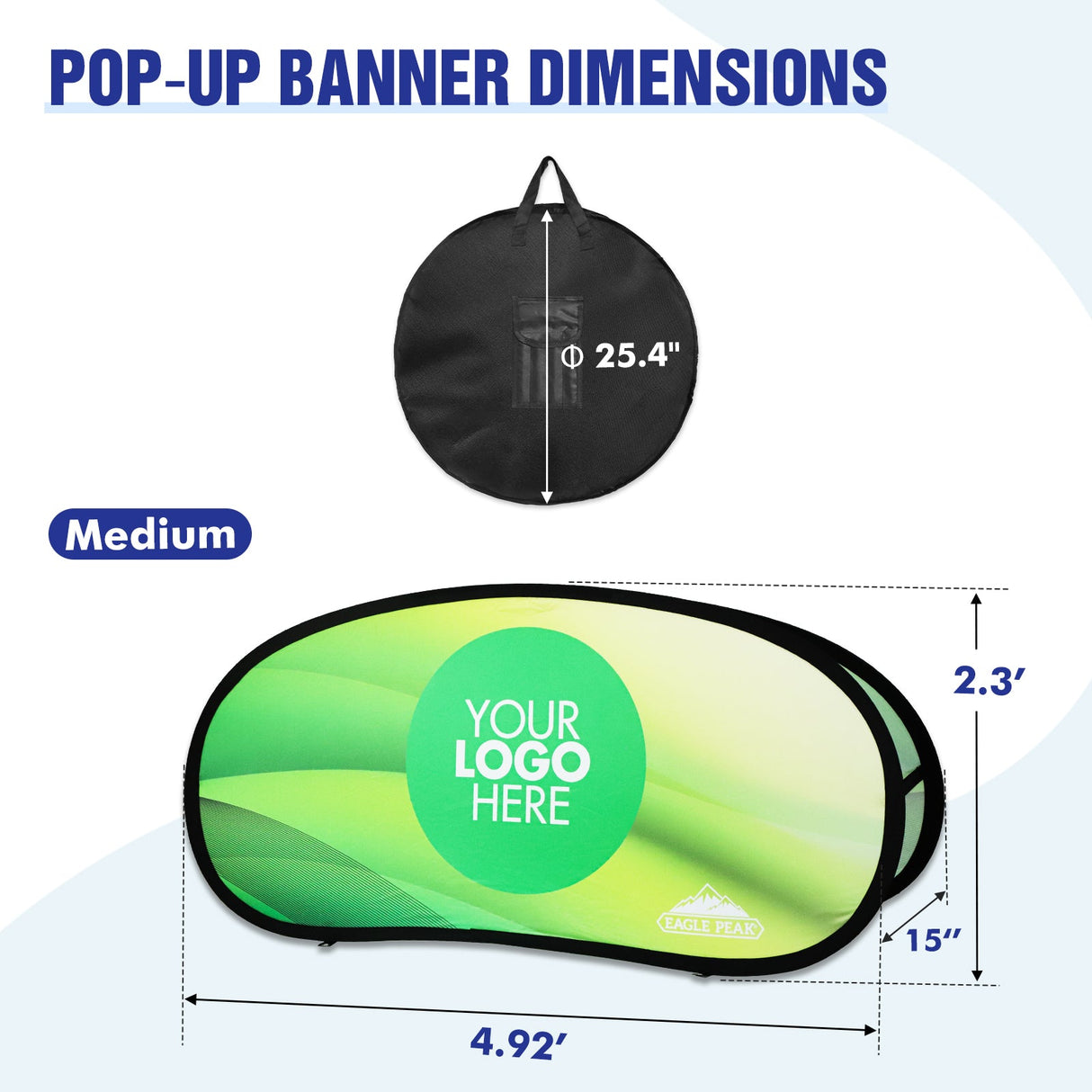Custom A Frame Pop Up Banner Display, Vertical/Triangle/Oval/Circle/Horizontal - Eagle Peak Custom Canopy Tent