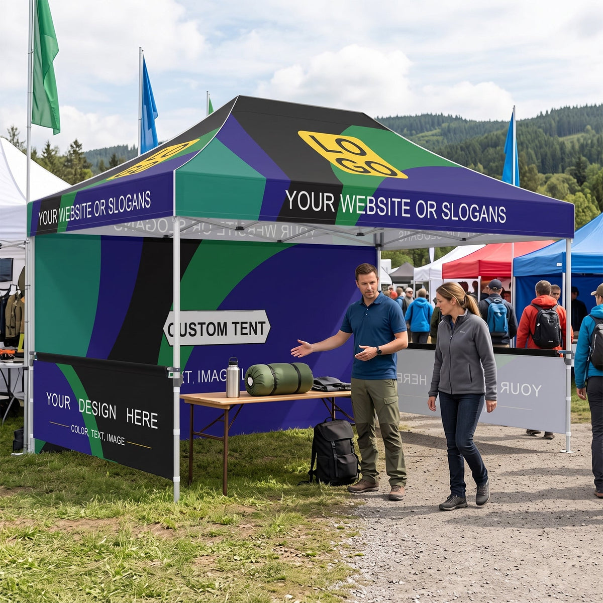 Custom Canopy Tent 10x15 with Logo, Custom Vendor Tent - Eagle Peak®
