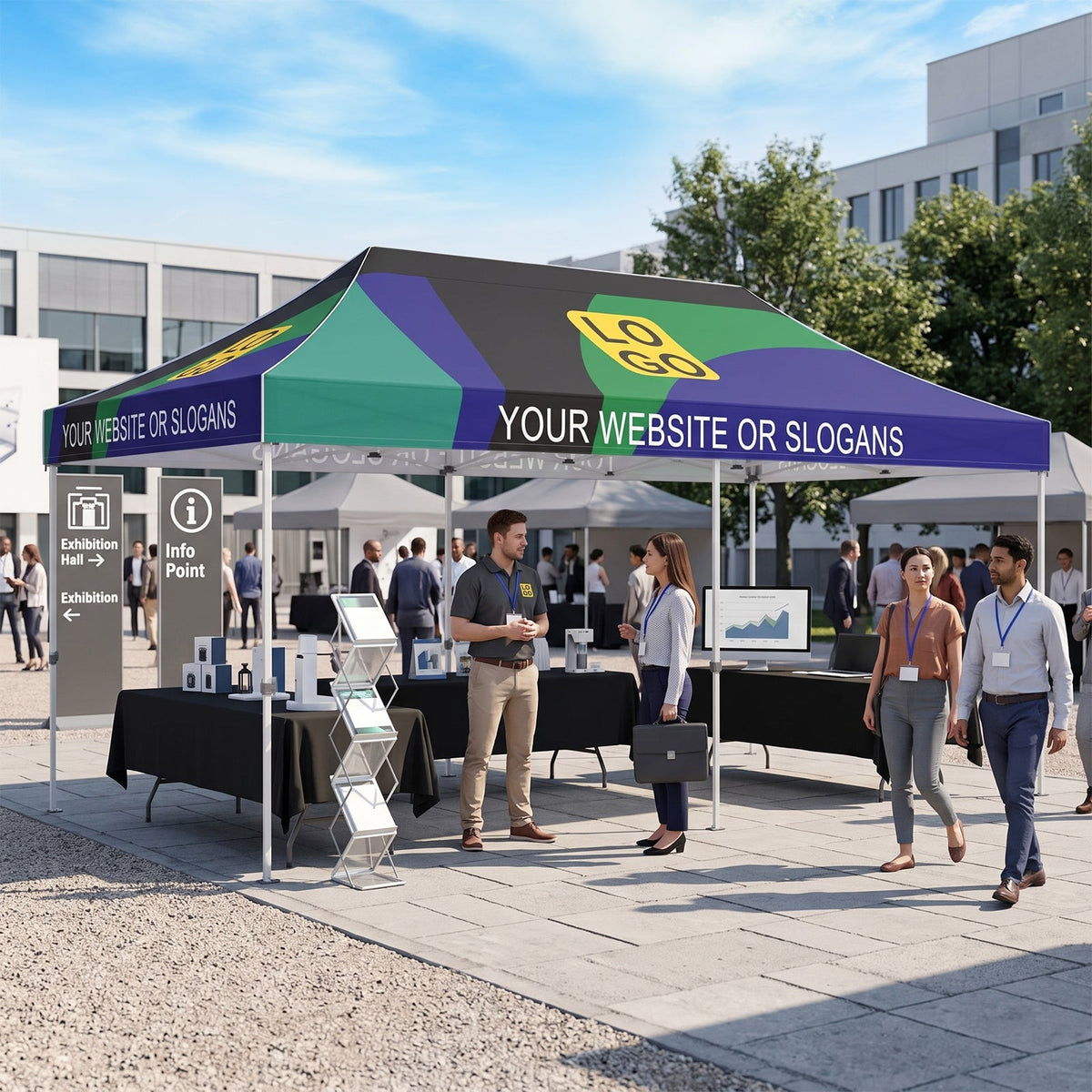 Custom Canopy Tent 10x20 with Logo, Custom Vendor Tent - Eagle Peak®