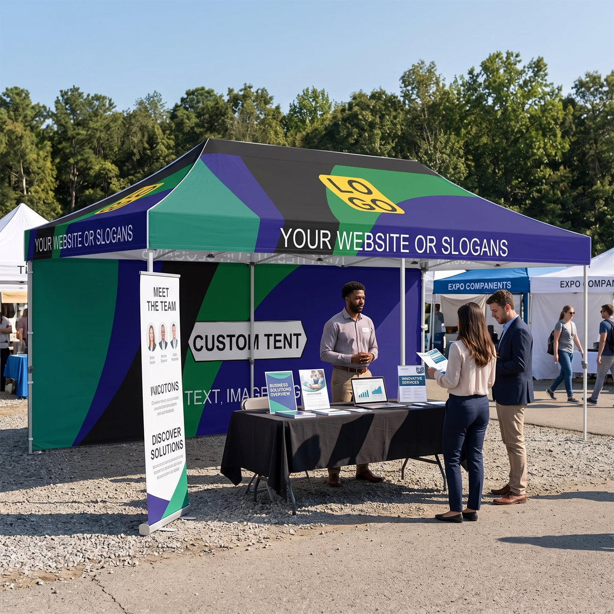 Custom Canopy Tent 10x20 with Logo, Custom Vendor Tent - Eagle Peak®