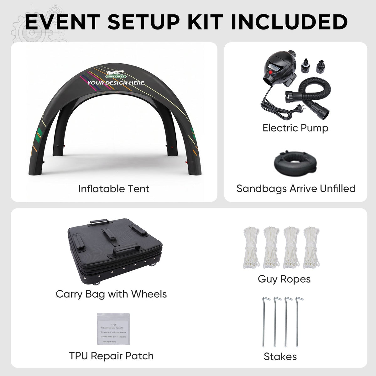Custom Inflatable Event Tent with Logo, Spider Tent - Eagle Peak®