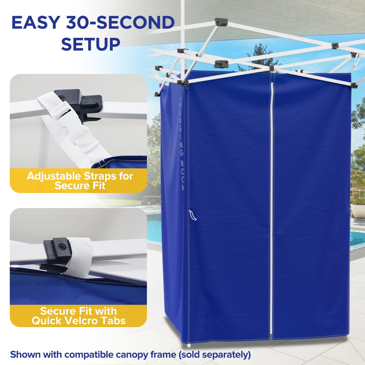 Custom Printed Changing Room for Pop Up Canopy Fits Canopies with Cross Bars 55.1”L x 55.1”W x 80.7”H/ 29.5" L x 29.5" W x 80.7" H - Eagle Peak Custom Canopy Tent