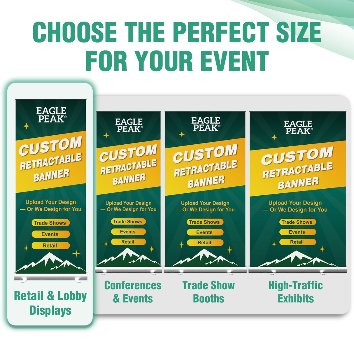 Custom Retractable Banner Stand with Your Business Logo - Eagle Peak