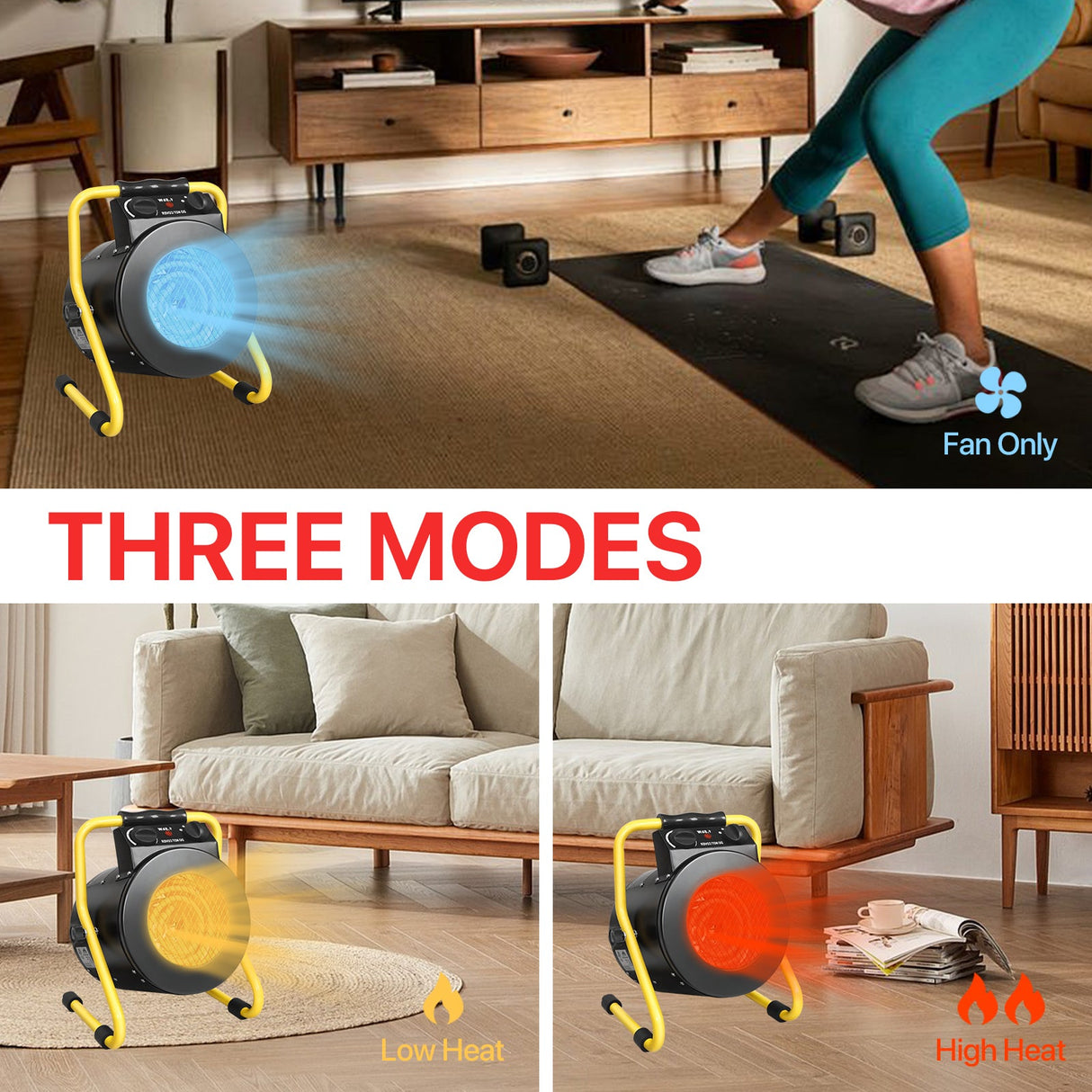 EAGLE PEAK 1500W Greenhouse Heater with Thermostat,black - Eagle Peak Custom Canopy Tent