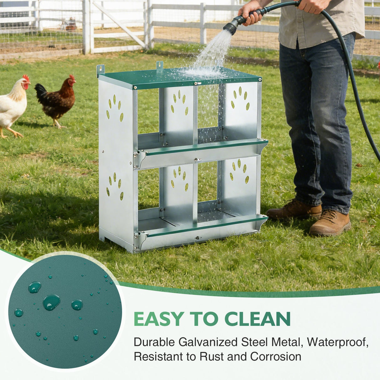 EAGLE PEAK 3/4/6/8/10 - Hole Wall Mounted Chicken Nesting Box (Green) - Eagle Peak Custom Canopy Tent
