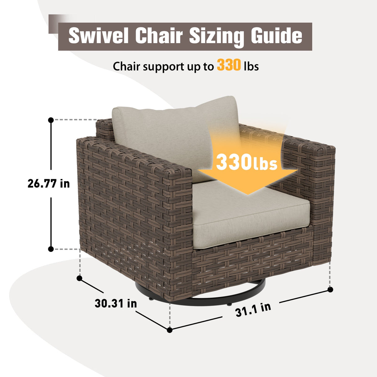 EAGLE PEAK Harbor Haven 1 PC, 2 PCS, 4 PCS Wicker Swivel Rocker Patio Chair - Eagle Peak Custom Canopy Tent