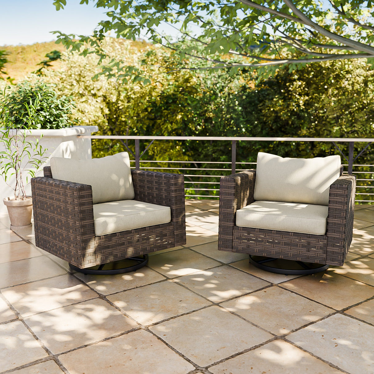 EAGLE PEAK Harbor Haven 1 PC, 2 PCS, 4 PCS Wicker Swivel Rocker Patio Chair - Eagle Peak Custom Canopy Tent