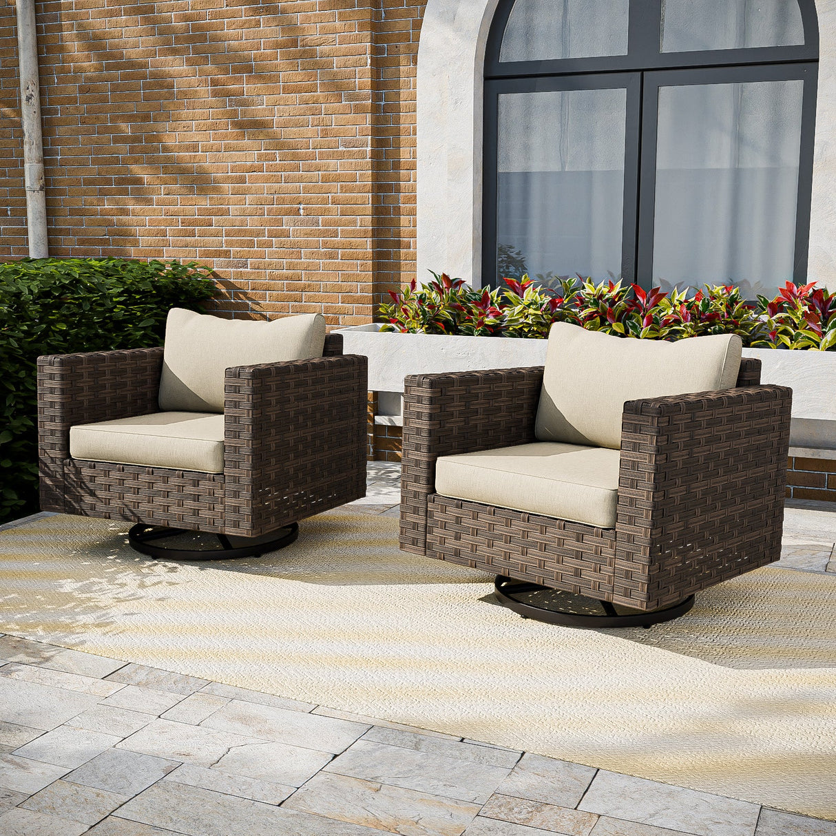 EAGLE PEAK Harbor Haven 1 PC, 2 PCS, 4 PCS Wicker Swivel Rocker Patio Chair - Eagle Peak Custom Canopy Tent