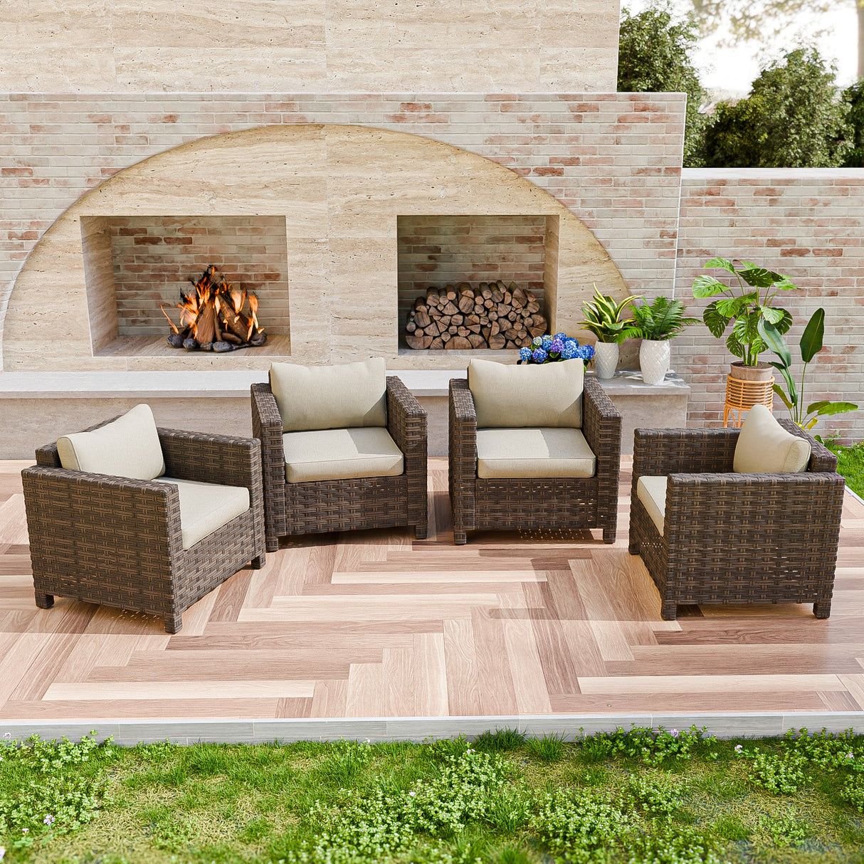 EAGLE PEAK Harbor Haven 1 PC,2 PCS, 4PCS Wicker Patio Chair - Eagle Peak Custom Canopy Tent