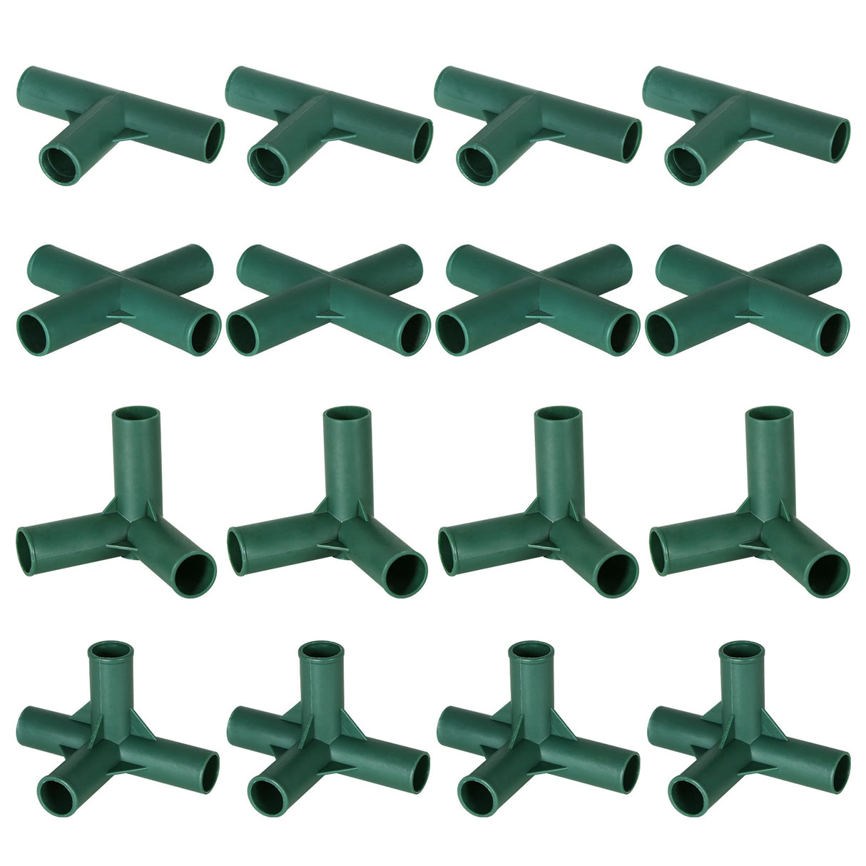 EAGLE PEAK Pack of 16pcs 4 Types Greenhouse Frame Connectors 0.63 in, PVC Pipe Joint for Flower Stands Gardening Frame Construction - Eagle Peak Canopy and Outdoor Products