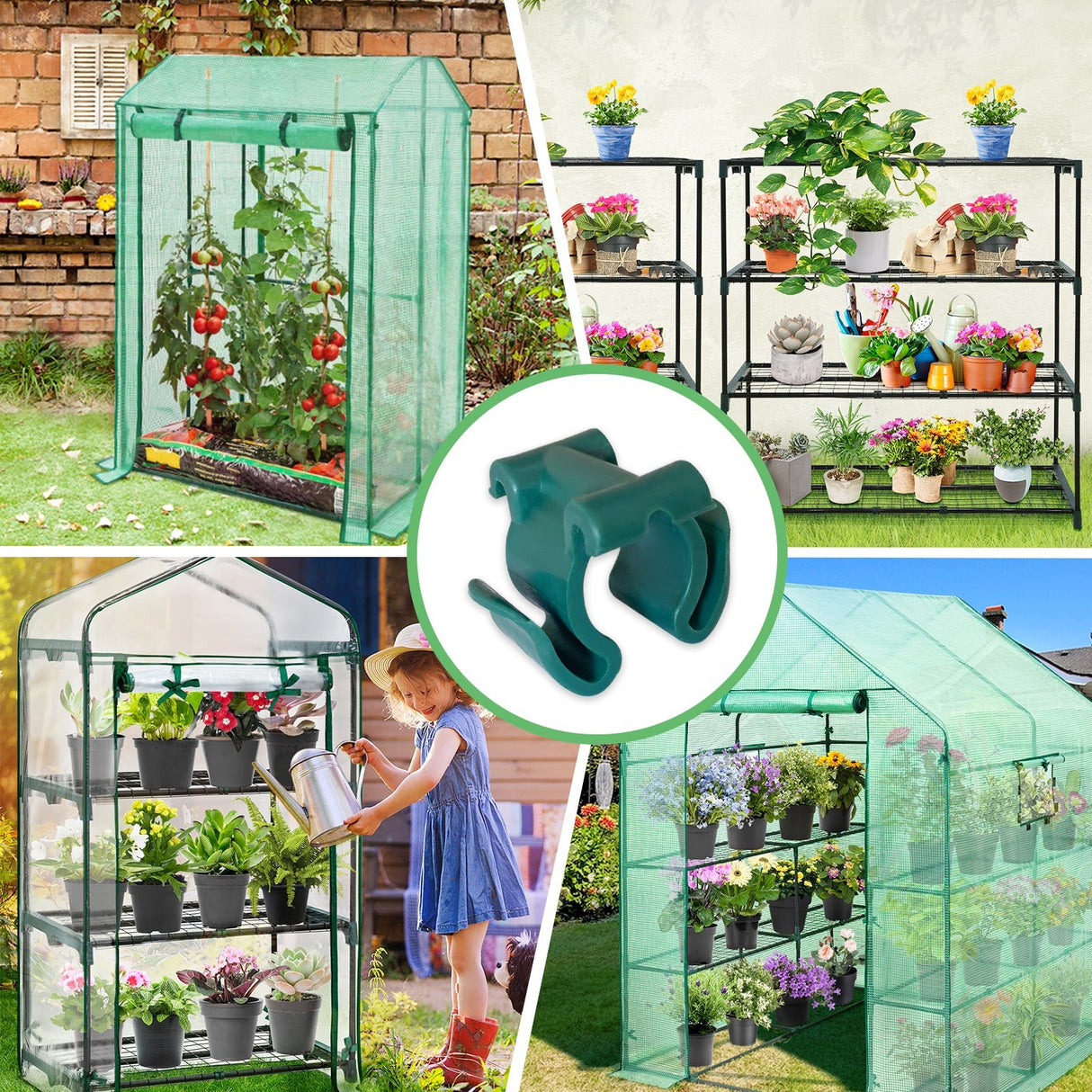 EAGLE PEAK Plastic Greenhouse Shelf Clips for 0.63 inch Tube, Pack of 32, Staging Shelf Rack Buckles - Eagle Peak Canopy and Outdoor Products