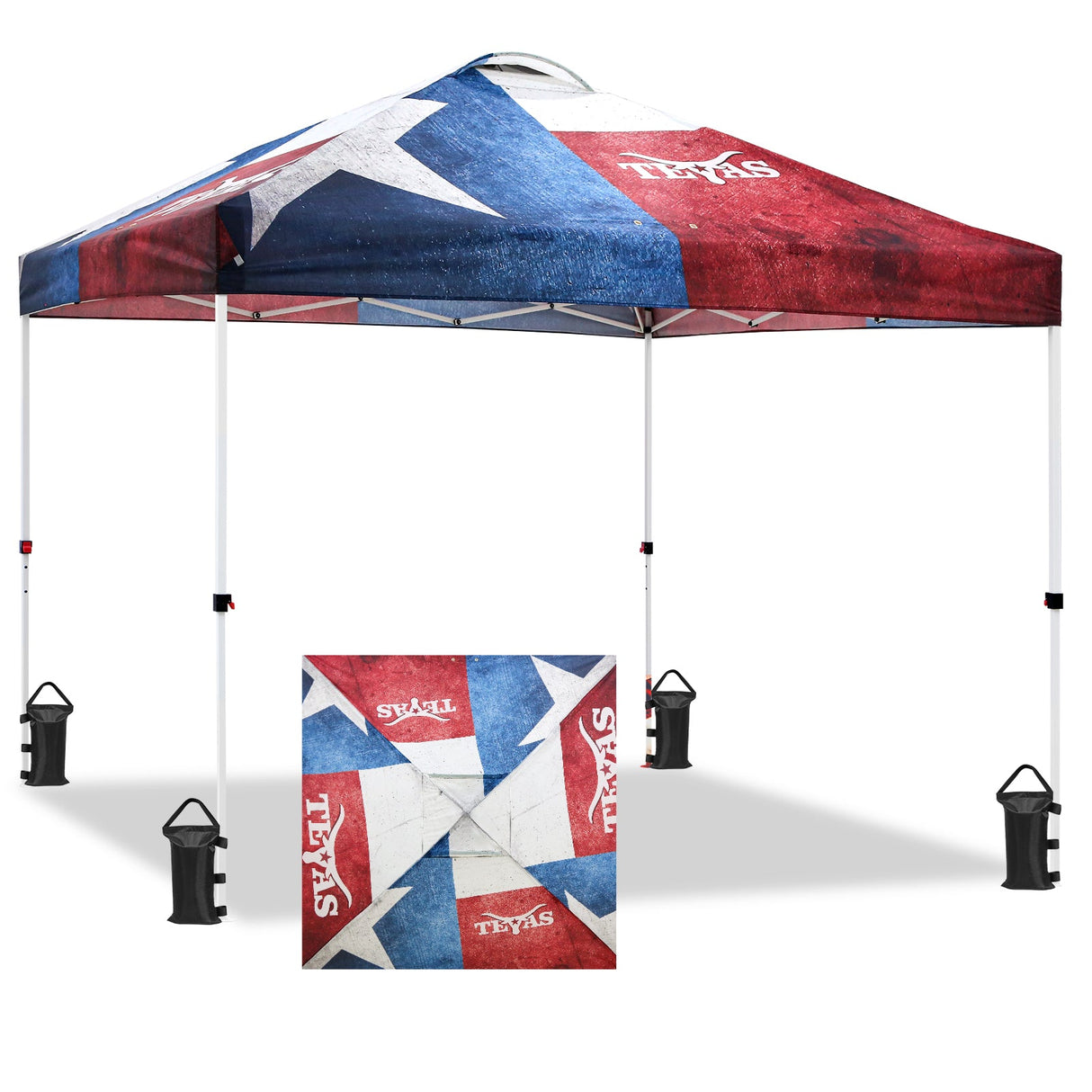 Eagle Peak SHADE GRAPHiX Easy Setup 10x10 Pop Up Canopy Tent with Digital Printed Tex - Eagle Peak Custom Canopy Tent