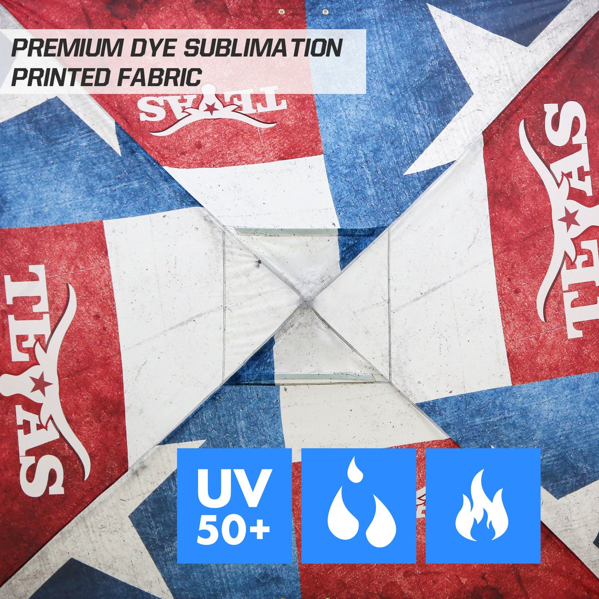 Eagle Peak SHADE GRAPHiX Easy Setup 10x10 Pop Up Canopy Tent with Digital Printed Tex - Eagle Peak Custom Canopy Tent