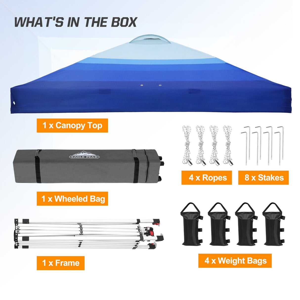 Easy Setup Straight Leg 10x10 Pop Up Canopy Tent Graphix Top w/ 100 sqft of Shade - Eagle Peak Custom Canopy Tent