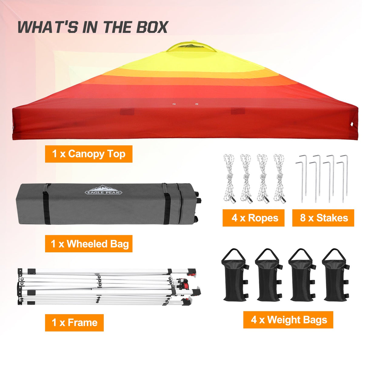 Easy Setup Straight Leg 10x10 Pop Up Canopy Tent Graphix Top w/ 100 sqft of Shade - Eagle Peak Custom Canopy Tent