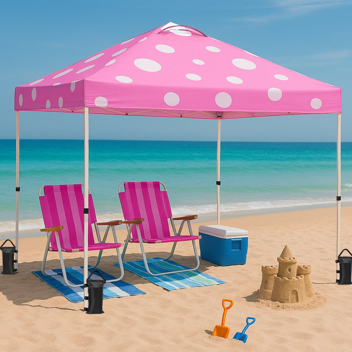 Easy Setup Straight Leg 10x10 Pop Up Canopy Tent Graphix Top w/ 100 sqft of Shade - Eagle Peak Custom Canopy Tent