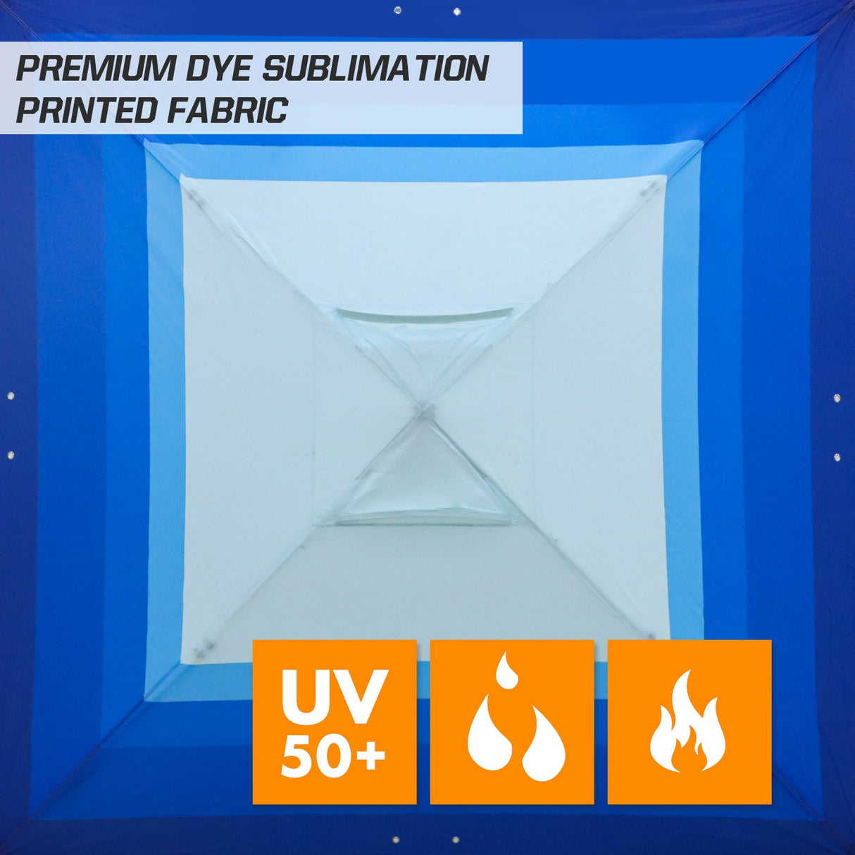 Easy Setup Straight Leg 10x10 Pop Up Canopy Tent Graphix Top w/ 100 sqft of Shade - Eagle Peak Custom Canopy Tent