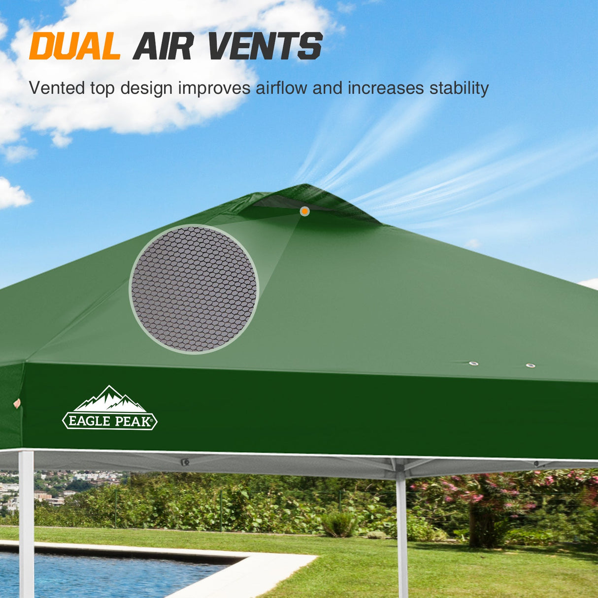 Easy Setup Straight Leg 10x10 Pop Up Canopy Tent w/ 100 sqft of Shade - Eagle Peak Custom Canopy Tent