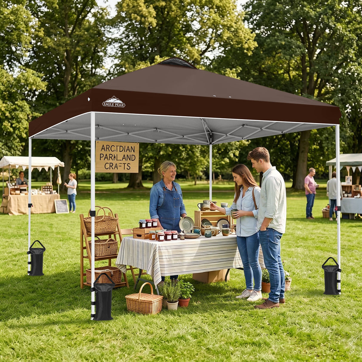Easy Setup Straight Leg 10x10 Pop Up Canopy Tent w/ 100 sqft of Shade - Eagle Peak®