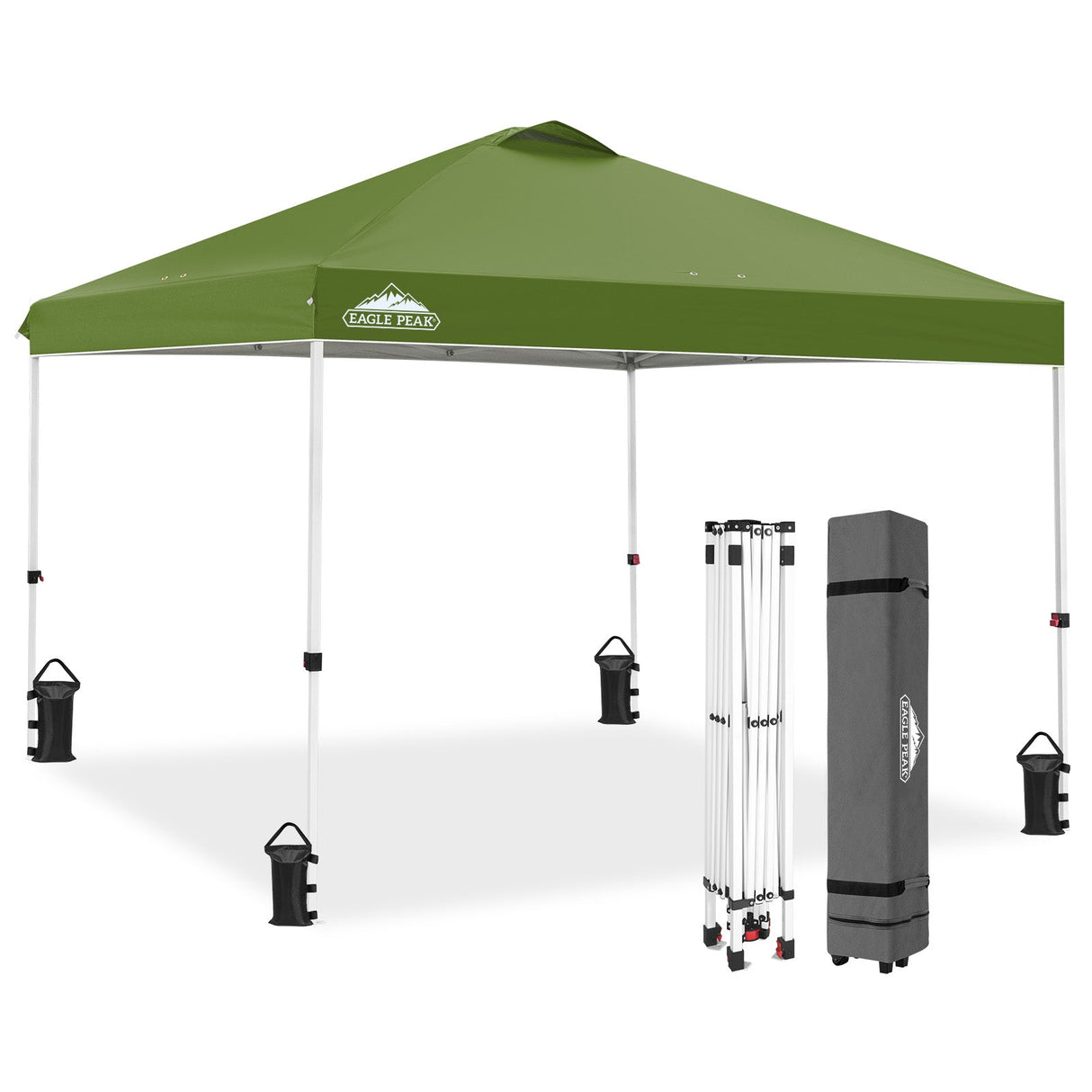 Easy Setup Straight Leg 10x10 Pop Up Canopy Tent w/ 100 sqft of Shade - Eagle Peak Custom Canopy Tent