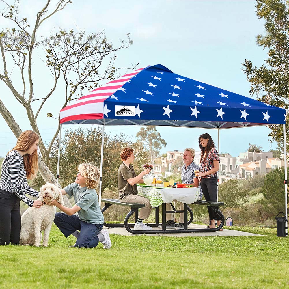 Easy Setup Straight Leg 10x10 Pop Up Canopy Tent w/ 100 sqft of Shade - Eagle Peak Custom Canopy Tent
