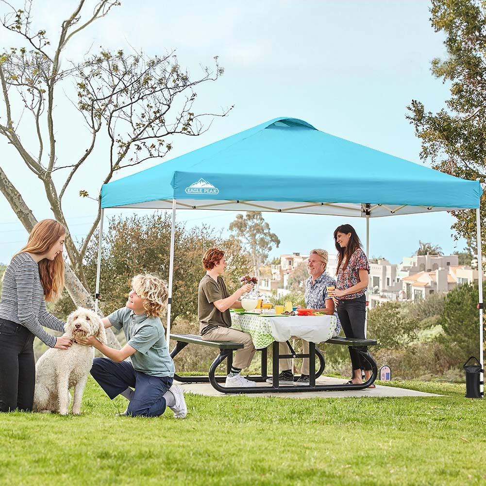 Easy Setup Straight Leg 10x10 Pop Up Canopy Tent w/ 100 sqft of Shade - Eagle Peak Custom Canopy Tent