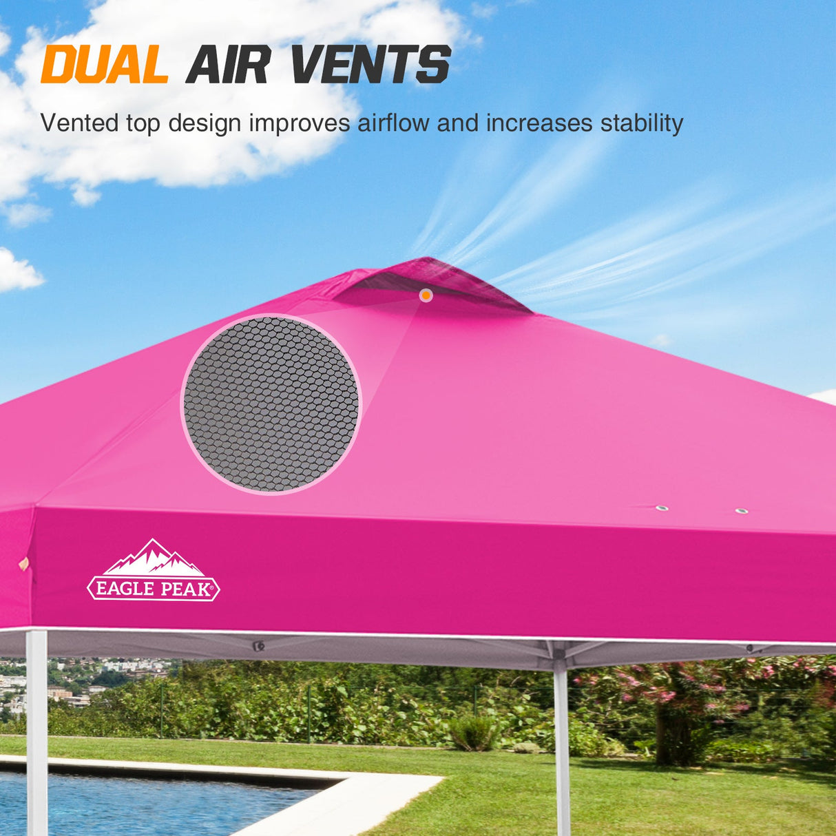 Easy Setup Straight Leg 10x10 Pop Up Canopy Tent w/ 100 sqft of Shade - Eagle Peak Custom Canopy Tent