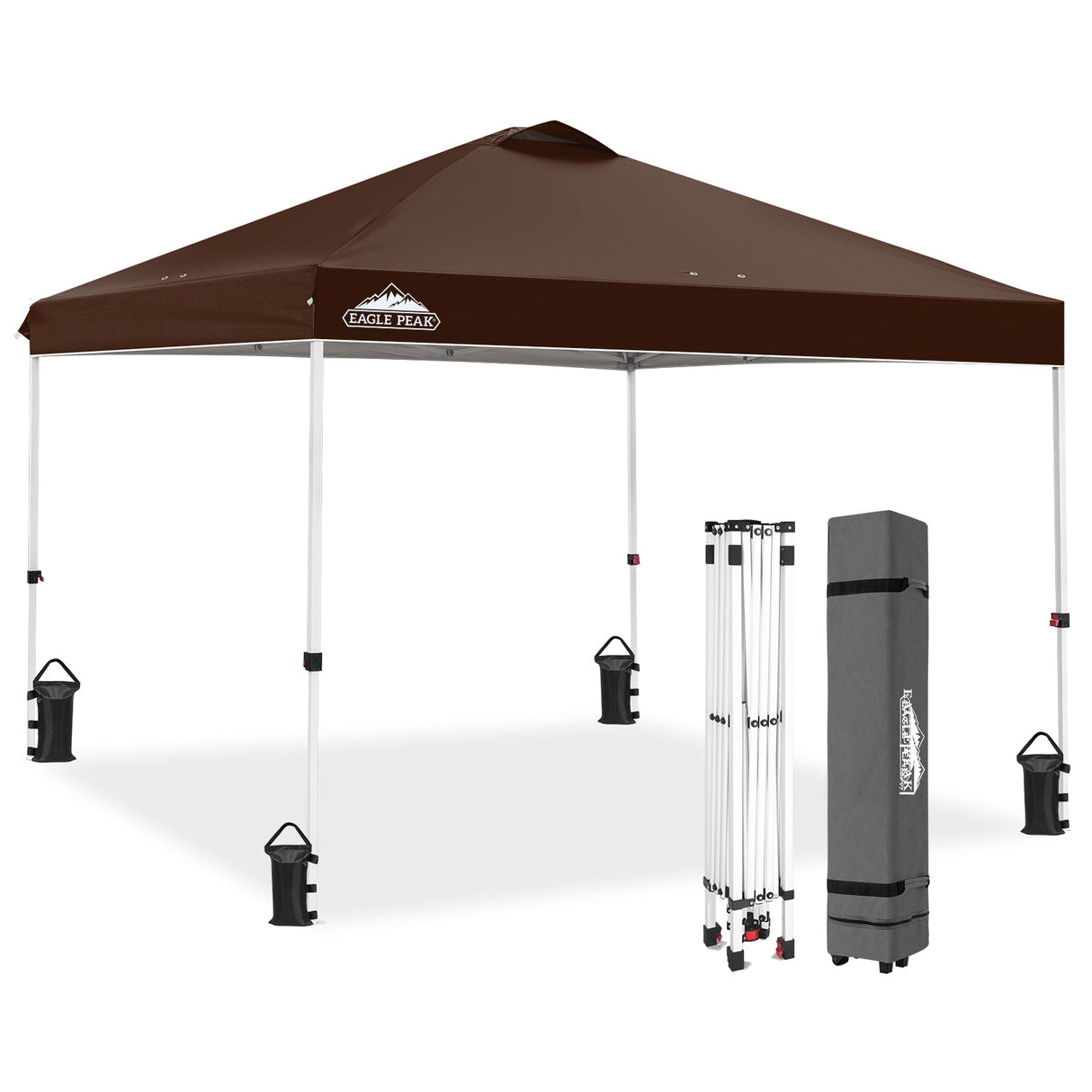 Easy Setup Straight Leg 10x10 Pop Up Canopy Tent w/ 100 sqft of Shade - Eagle Peak Custom Canopy Tent