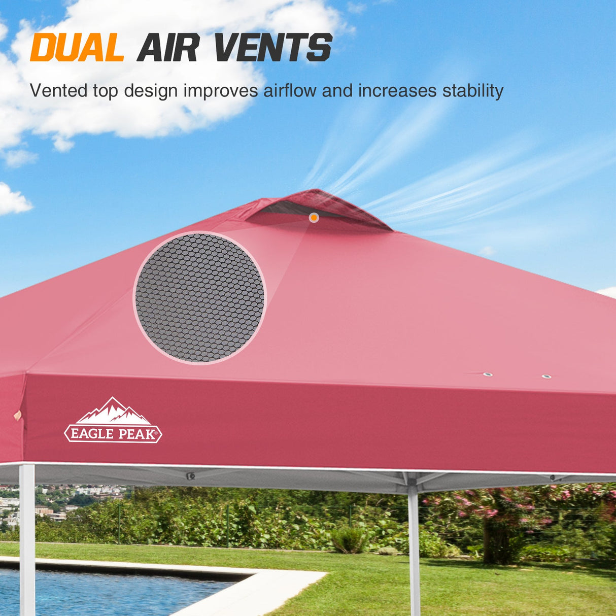 Easy Setup Straight Leg 10x10 Pop Up Canopy Tent w/ 100 sqft of Shade - Eagle Peak Custom Canopy Tent