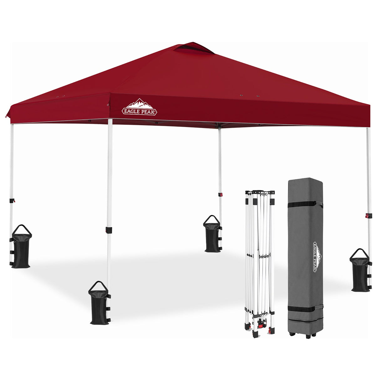 Easy Setup Straight Leg 10x10 Pop Up Canopy Tent w/ 100 sqft of Shade - Eagle Peak Custom Canopy Tent