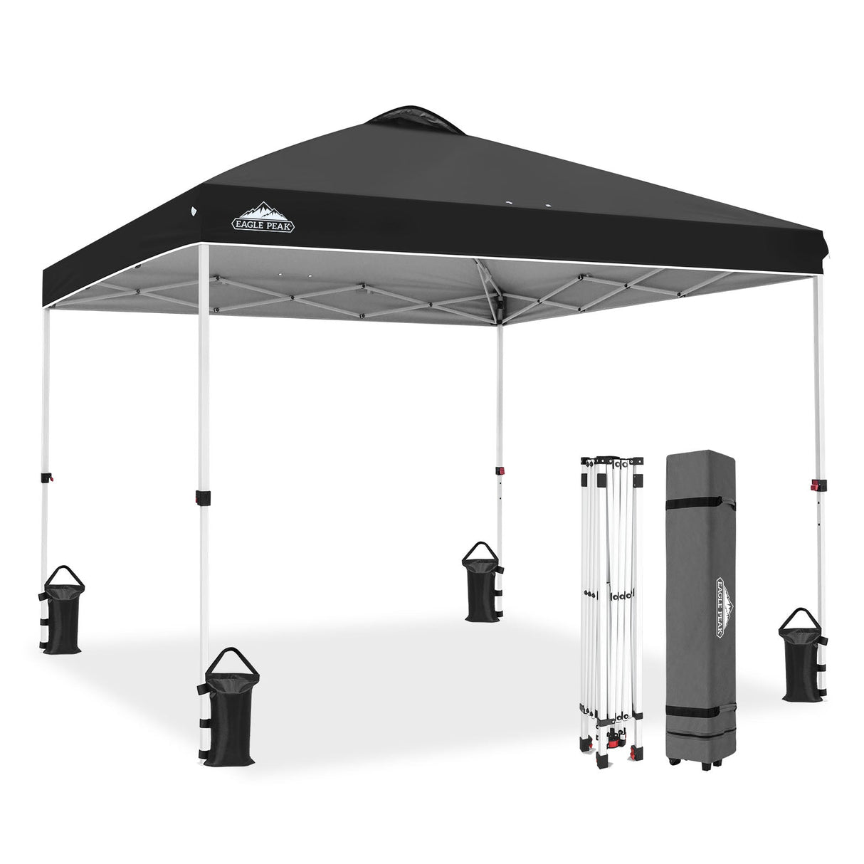 Easy Setup Straight Leg 10x10 Pop Up Canopy Tent w/ 100 sqft of Shade - Eagle Peak®