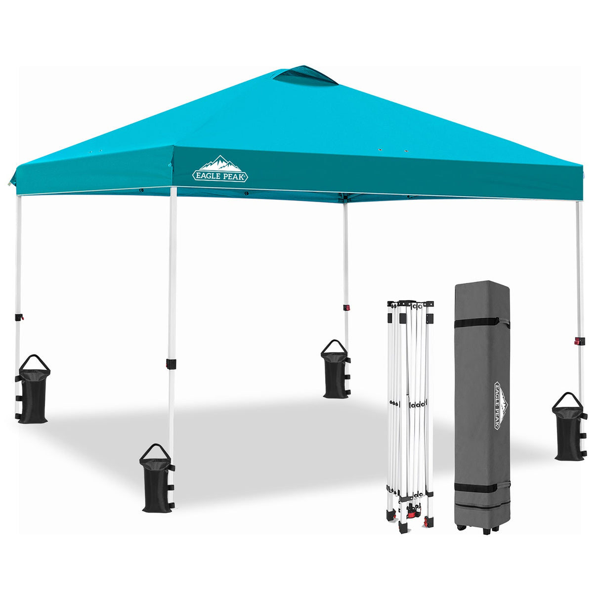 Easy Setup Straight Leg 10x10 Pop Up Canopy Tent w/ 100 sqft of Shade - Eagle Peak Custom Canopy Tent