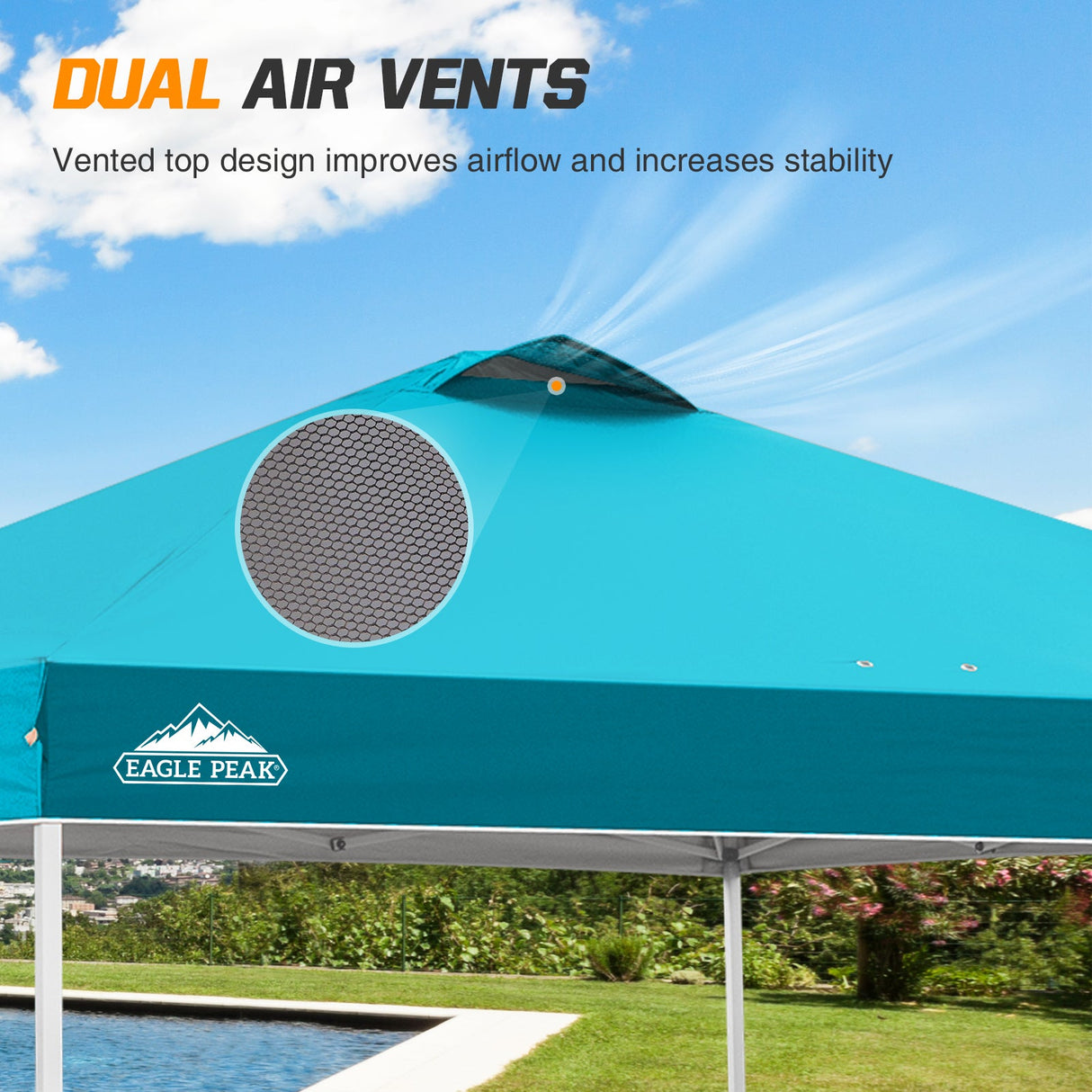 Easy Setup Straight Leg 10x10 Pop Up Canopy Tent w/ 100 sqft of Shade - Eagle Peak Custom Canopy Tent