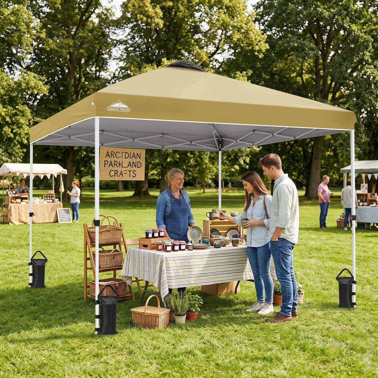 Easy Setup Straight Leg 10x10 Pop Up Canopy Tent w/ 100 sqft of Shade - Eagle Peak®