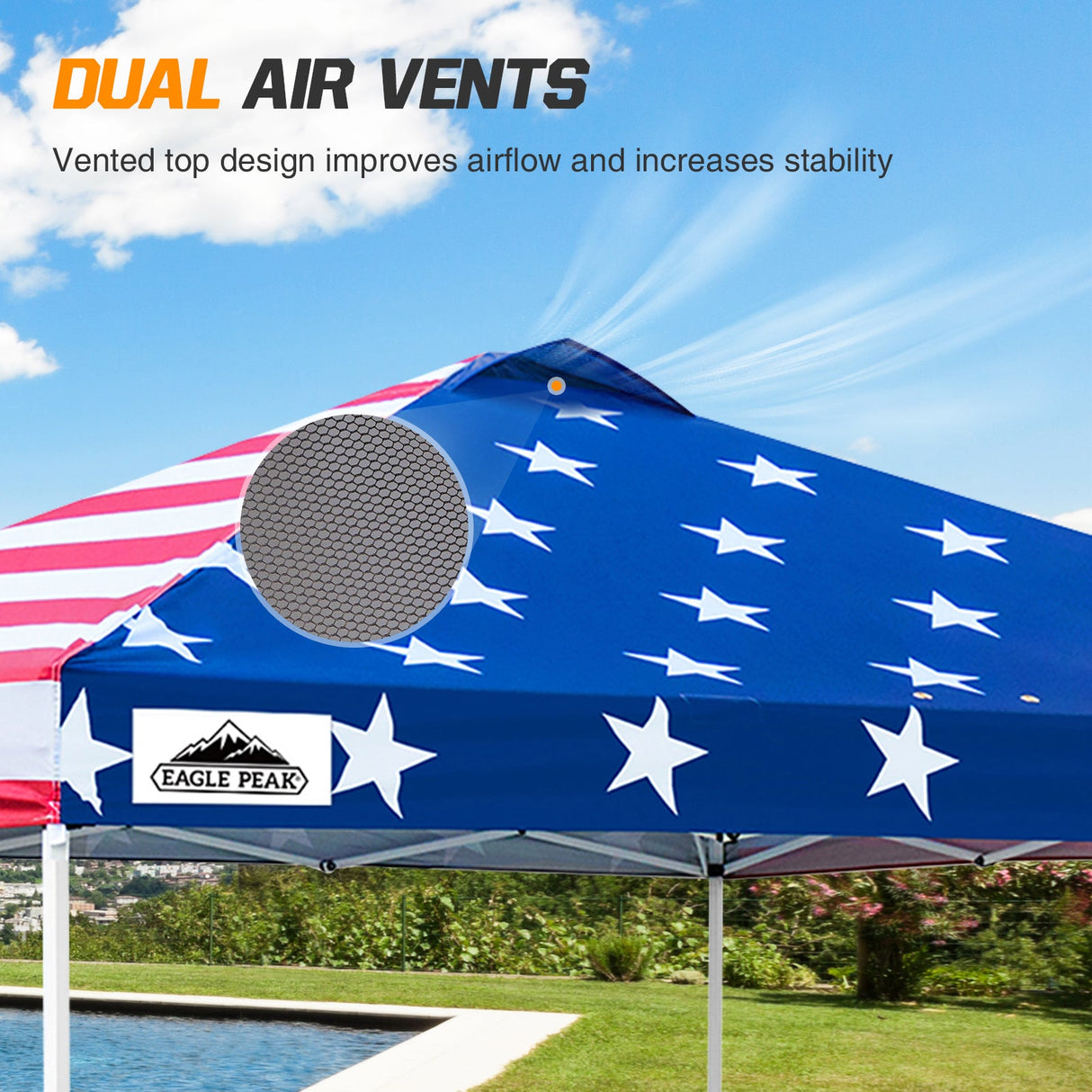 Easy Setup Straight Leg 10x10 Pop Up Canopy Tent w/ 100 sqft of Shade - Eagle Peak Custom Canopy Tent