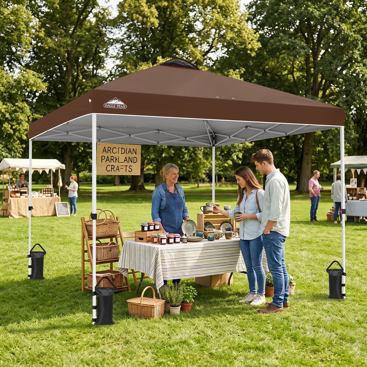 Easy Setup Straight Leg 10x10 Pop Up Canopy Tent w/ 100 sqft of Shade - Eagle Peak®