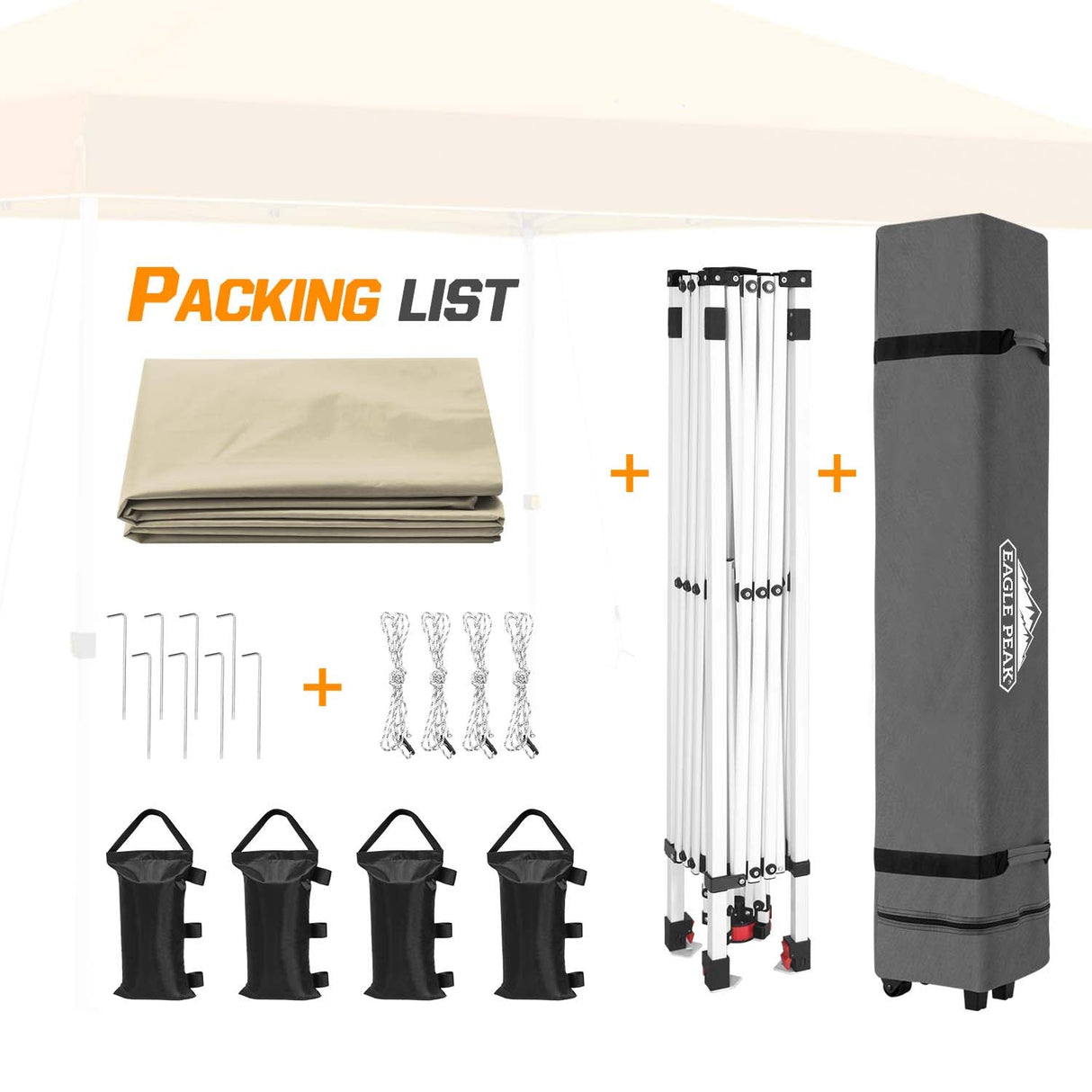 Easy Setup Straight Leg 10x10 Pop Up Canopy Tent w/ 100 sqft of Shade - Eagle Peak Custom Canopy Tent