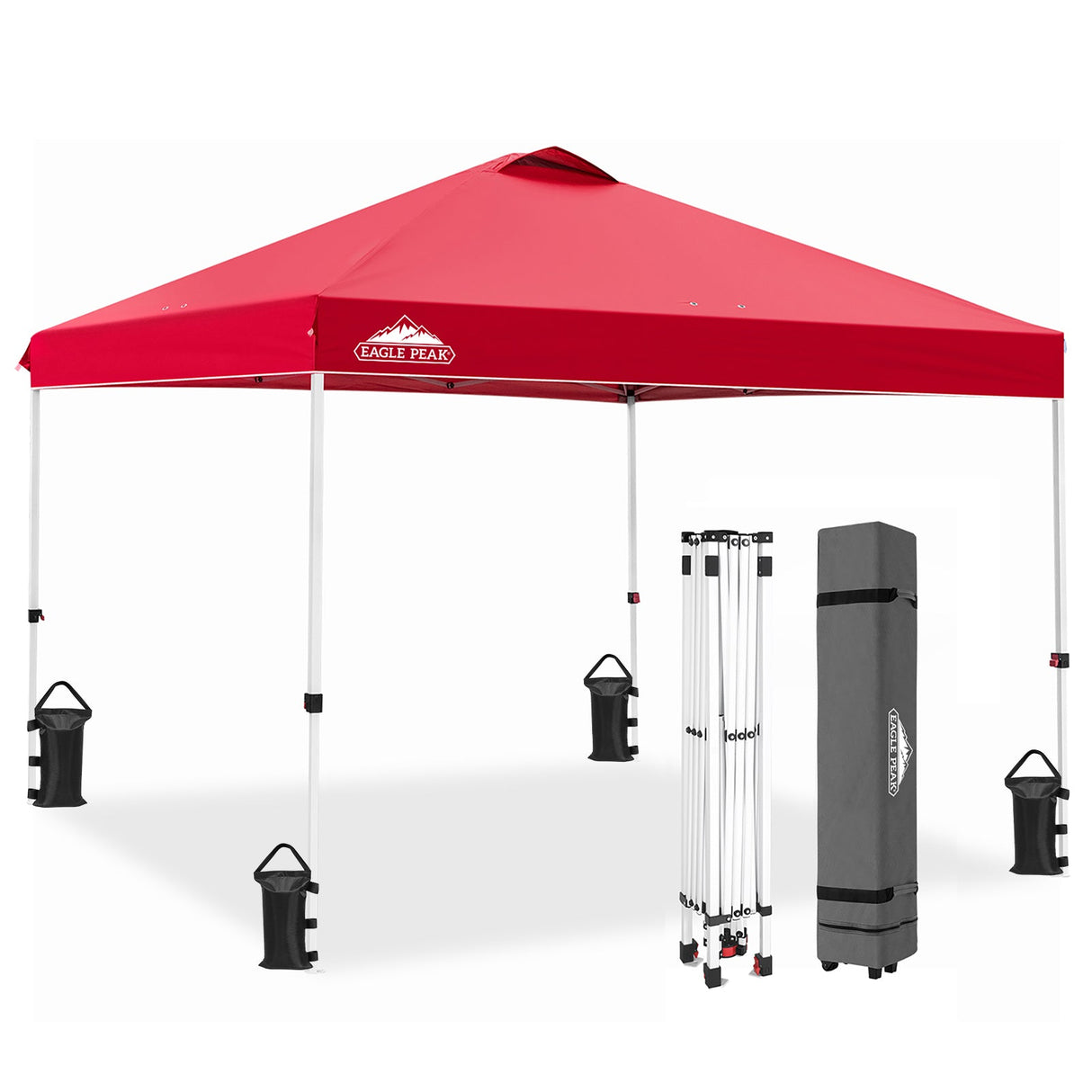 Easy Setup Straight Leg 10x10 Pop Up Canopy Tent w/ 100 sqft of Shade - Eagle Peak Custom Canopy Tent