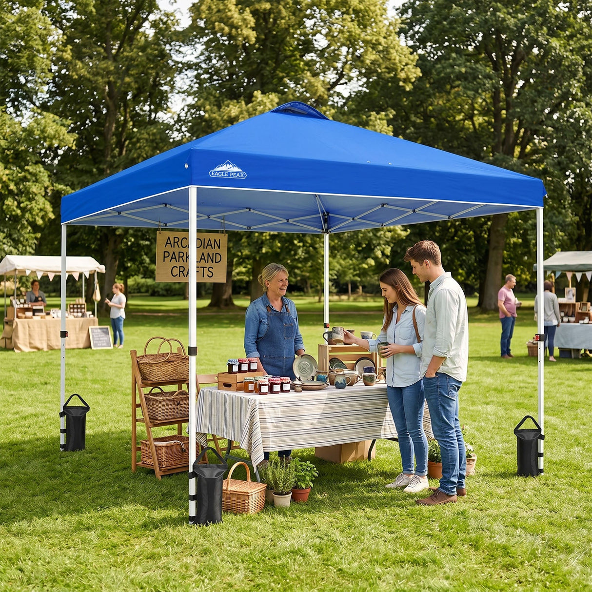 Easy Setup Straight Leg 10x10 Pop Up Canopy Tent w/ 100 sqft of Shade - Eagle Peak®