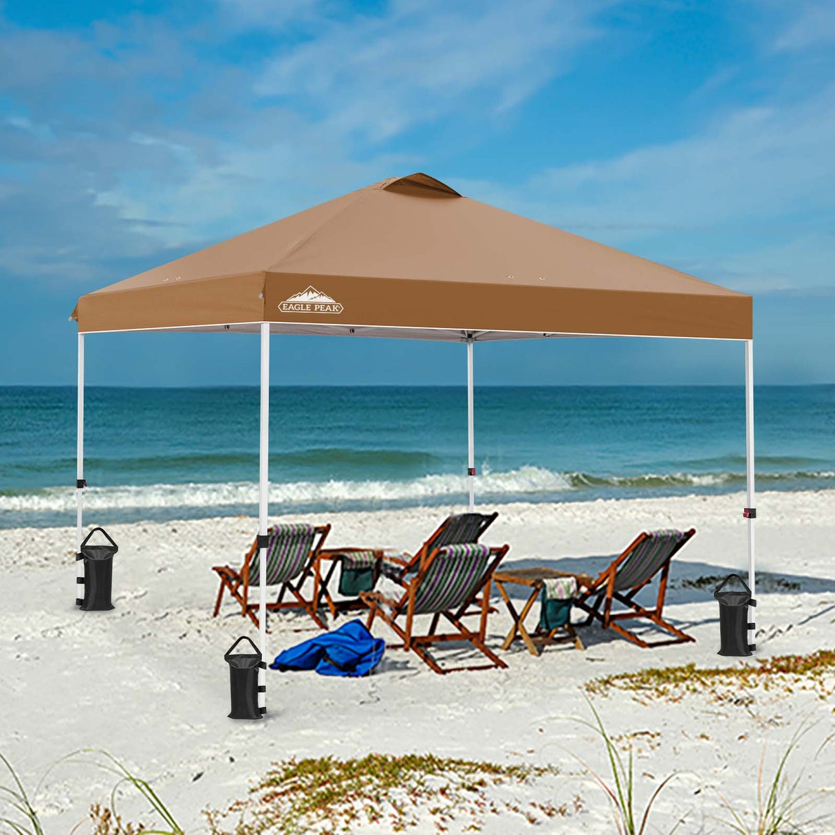 Easy Setup Straight Leg 10x10 Pop Up Canopy Tent w/ 100 sqft of Shade - Eagle Peak Custom Canopy Tent