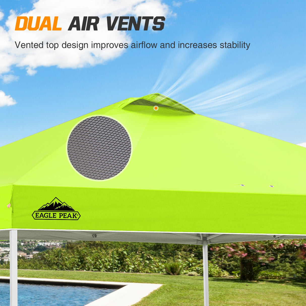 Easy Setup Straight Leg 10x10 Pop Up Canopy Tent w/ 100 sqft of Shade - Eagle Peak Custom Canopy Tent