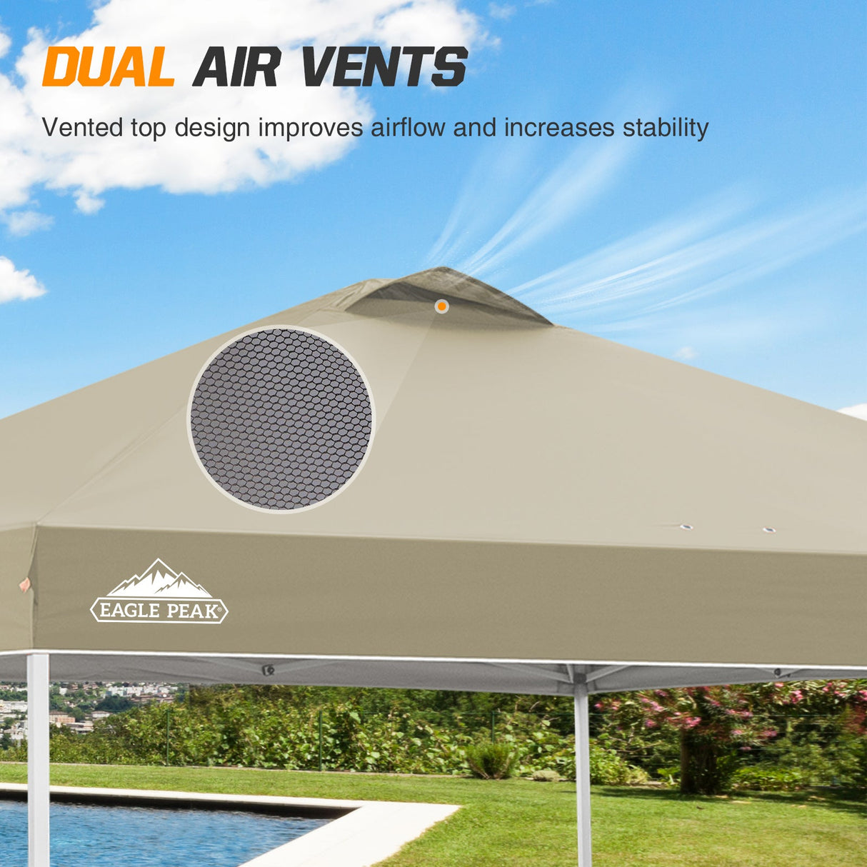 Easy Setup Straight Leg 10x10 Pop Up Canopy Tent w/ 100 sqft of Shade - Eagle Peak Custom Canopy Tent