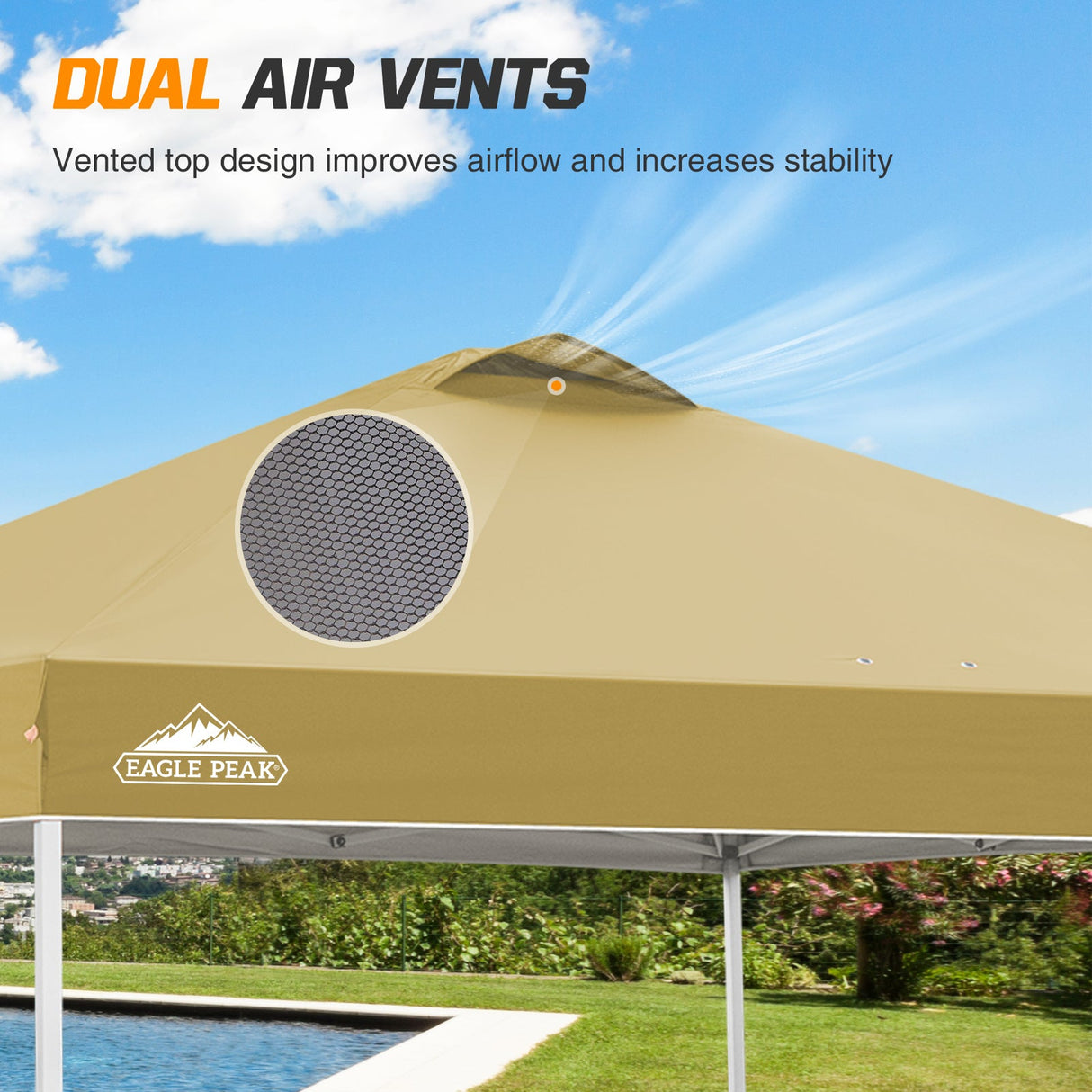 Easy Setup Straight Leg 10x10 Pop Up Canopy Tent w/ 100 sqft of Shade - Eagle Peak Custom Canopy Tent