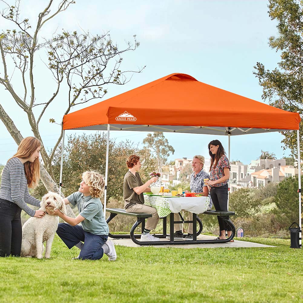 Easy Setup Straight Leg 10x10 Pop Up Canopy Tent w/ 100 sqft of Shade - Eagle Peak Custom Canopy Tent
